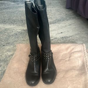 Nine West Knee-high Black Leather Boots